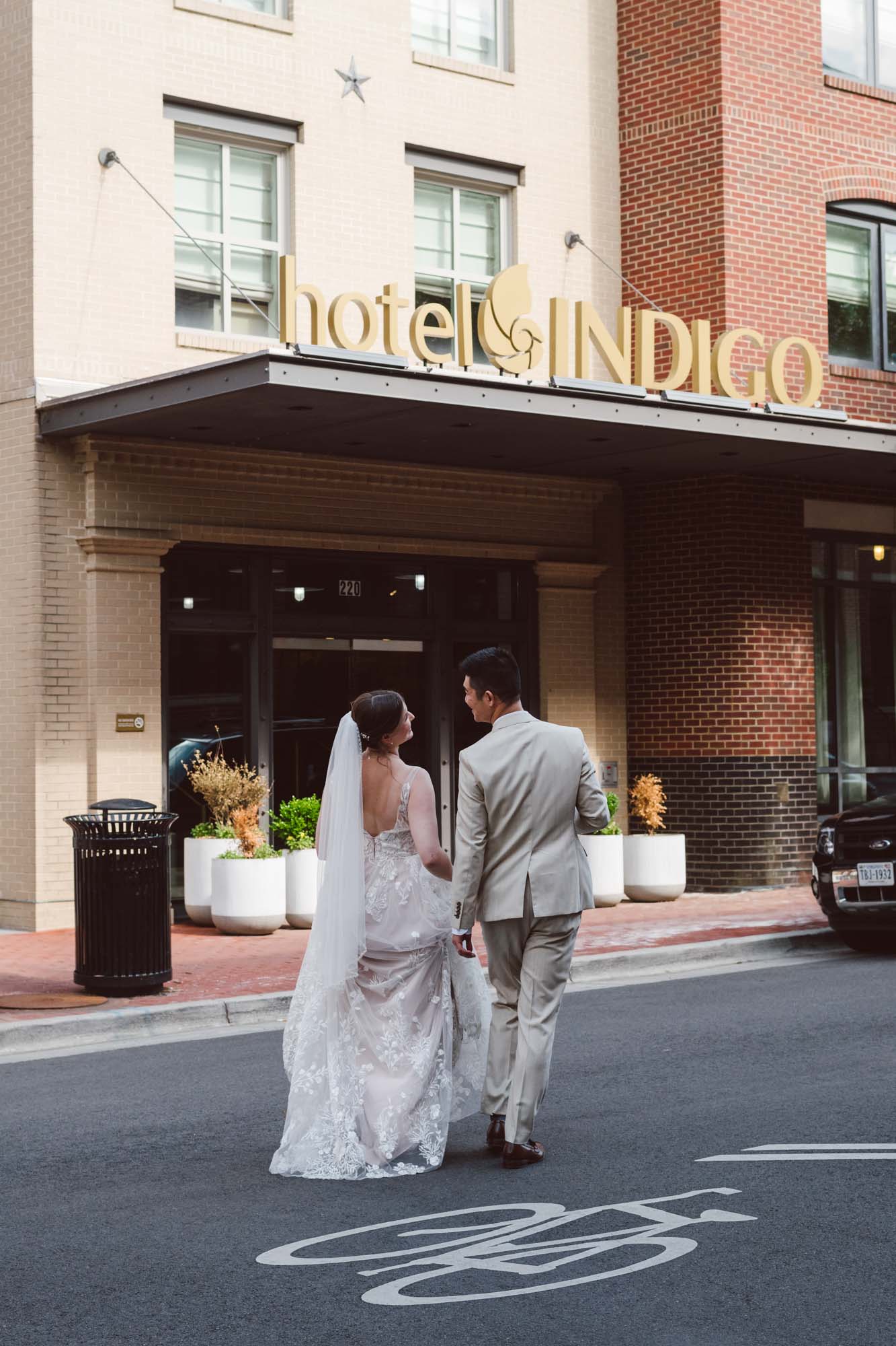 Wedding guests stay at the Hotel Indigo in Alexandria, VA.
