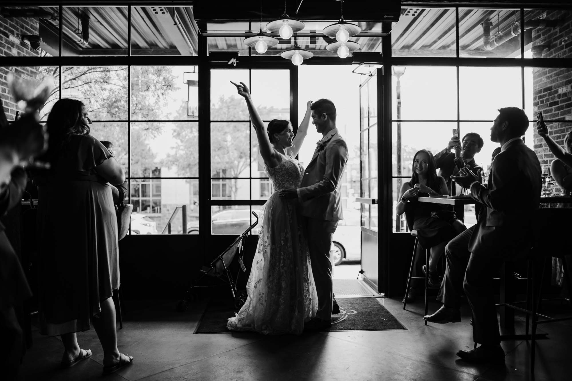 A wedding reception at Cooper Mill in Alexandria, VA.